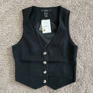 Forever 21 V-neck Buttoned Vest